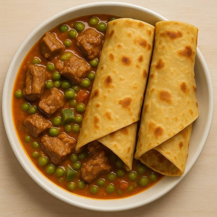 Matooke and groundnut sauce, a Ugandan dish served at the resort